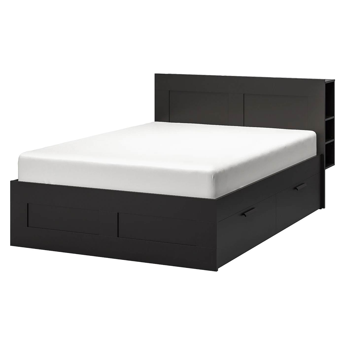 IKEA BRIMNES Bed Frame With Storage & Headboard White/Luröy Queen - Image 10