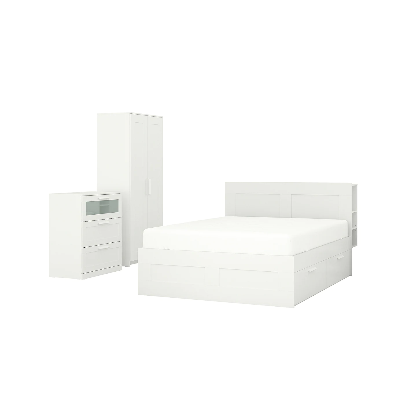 IKEA BRIMNES Bedroom Furniture, Set Of 3 White Full