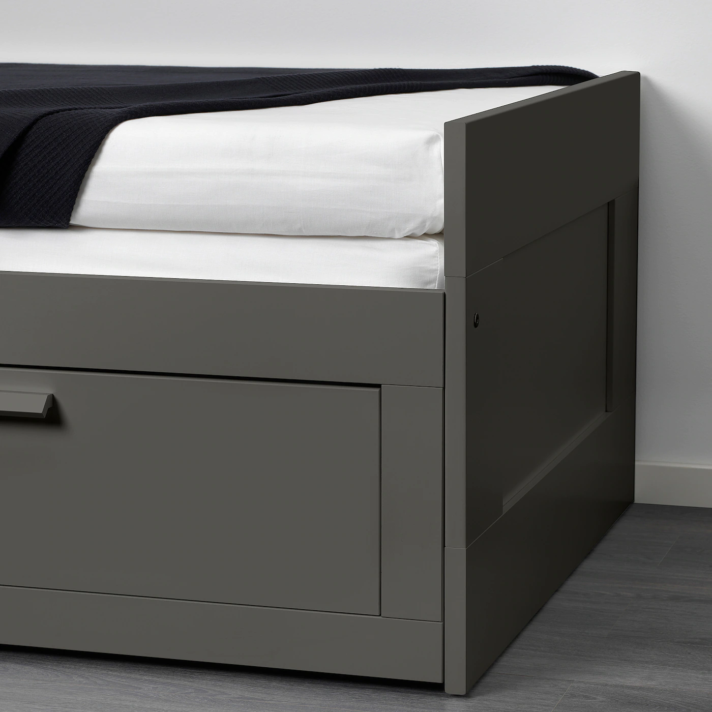 IKEA BRIMNES Daybed With 2 Drawers/2 Mattresses Gray/Minnesund Firm Twin - Image 4