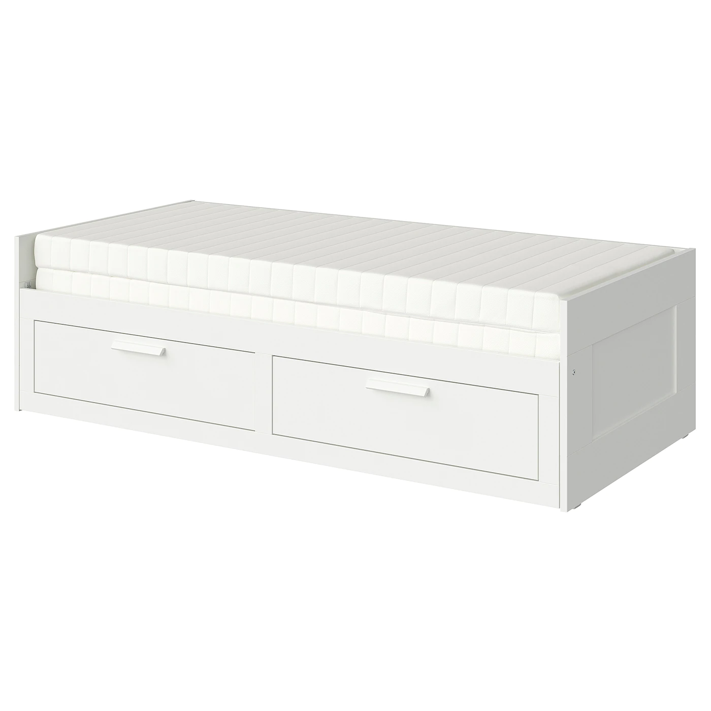 IKEA BRIMNES Daybed With 2 Drawers/2 Mattresses White/Meistervik Firm Twin