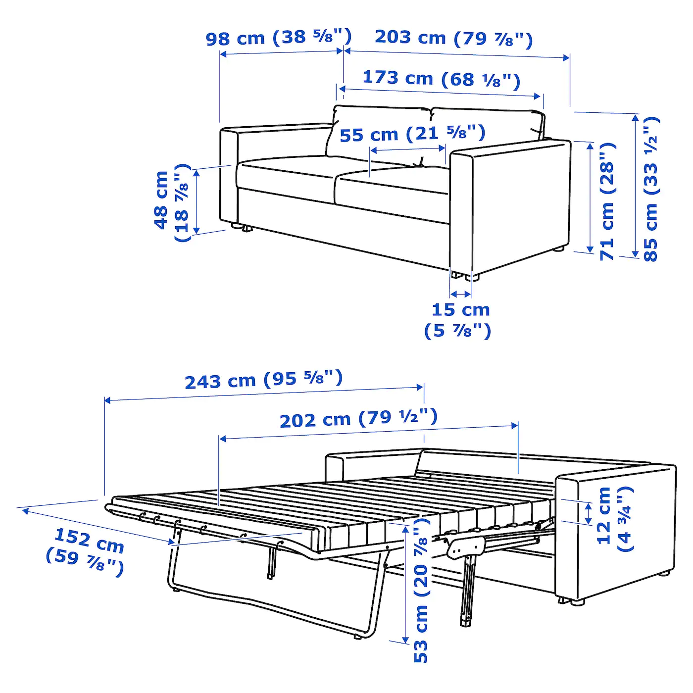 IKEA FINNALA Sleeper Sofa Grann/Bomstad Black - Image 7