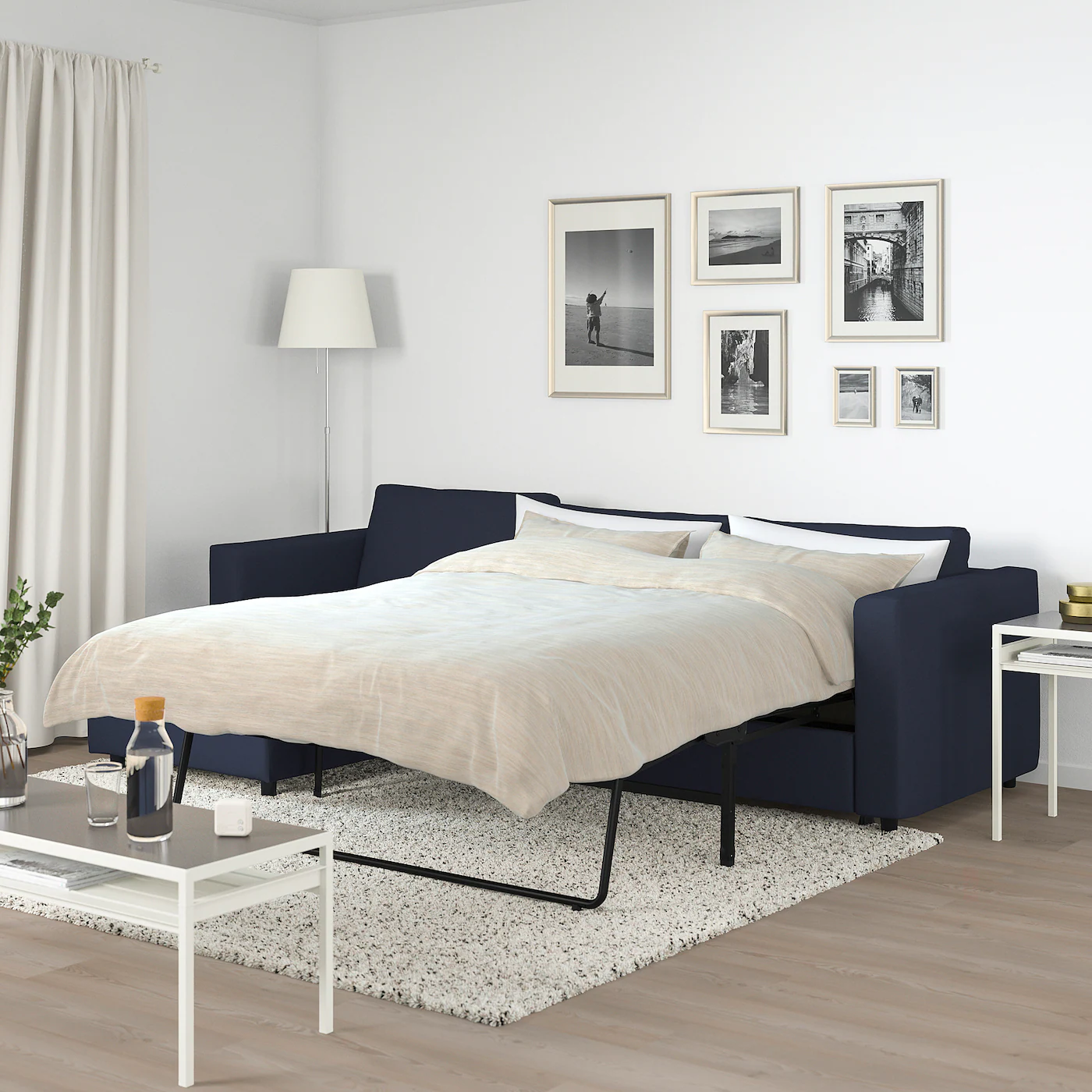 IKEA FINNALA Sleeper Sofa With Chaise/Orrsta Blackblue - Image 3