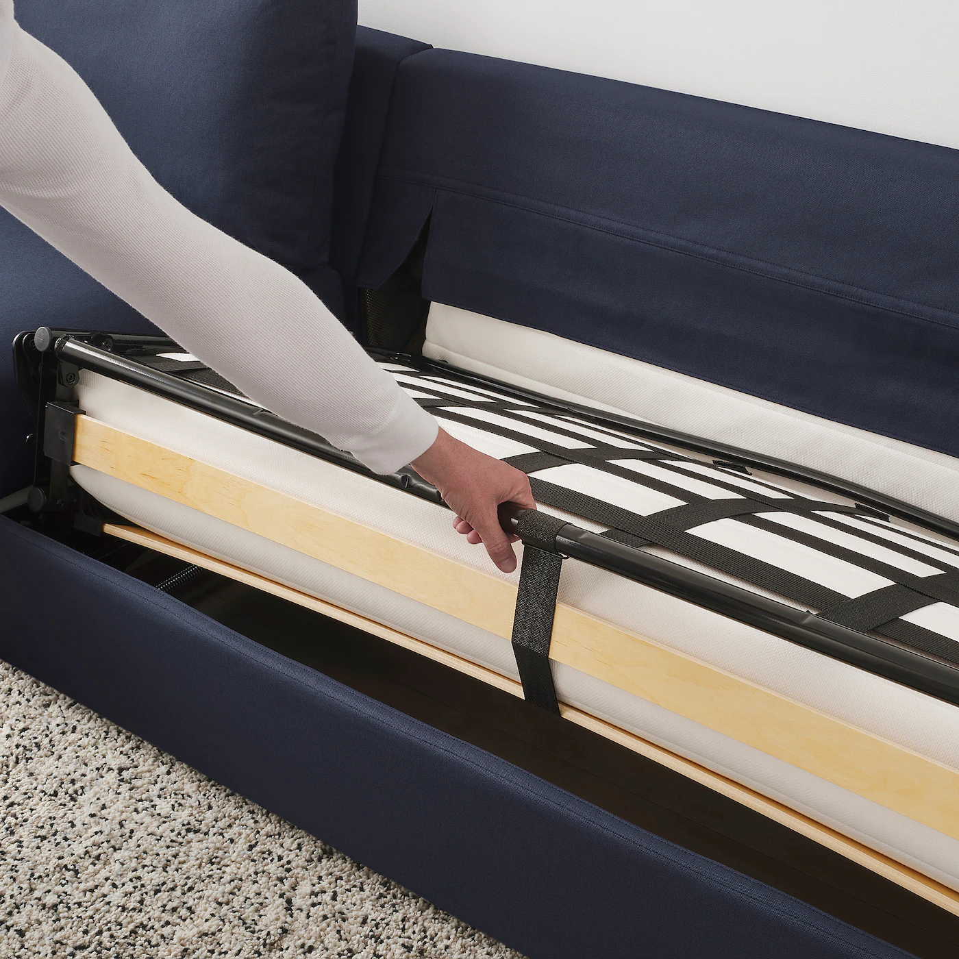 IKEA FINNALA Sleeper Sofa With Chaise/Orrsta Blackblue - Image 6