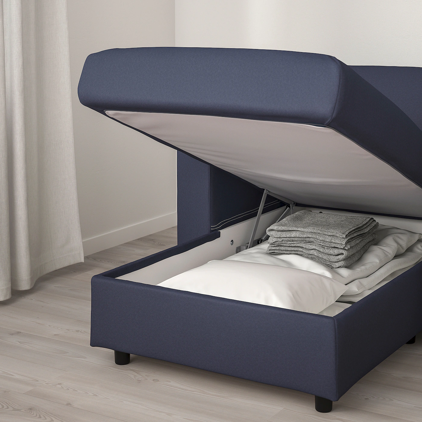 IKEA FINNALA Sleeper Sofa With Chaise/Orrsta Blackblue - Image 5