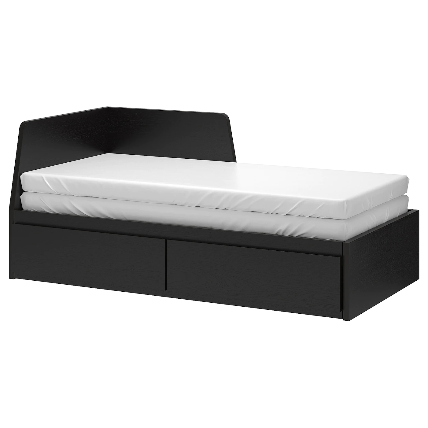 IKEA FLEKKE Daybed With 2 Drawers/2 Mattresses Blackbrown/Meistervik Firm Twin