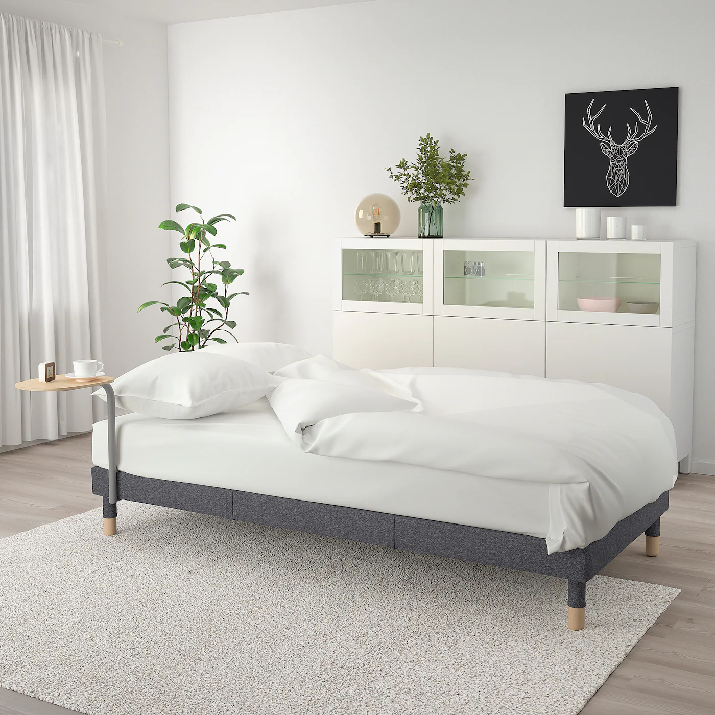 IKEA FLOTTEBO Sleeper Sofa With Side Table Gunnared Medium Gray 47 1/4 " - Image 3