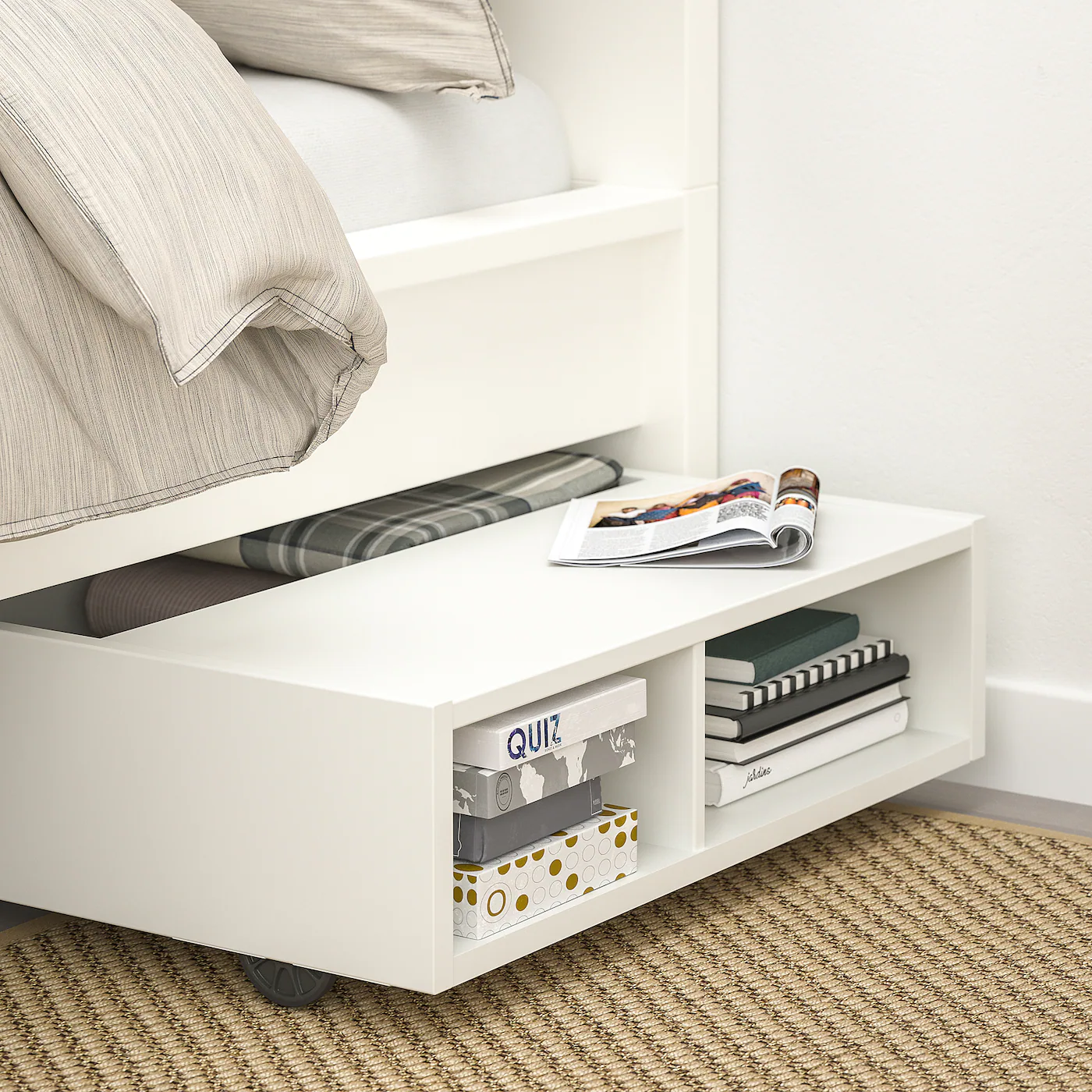 IKEA FREDVANG Underbed Storage/bedside Table White 23 1/4x22 " - Image 3