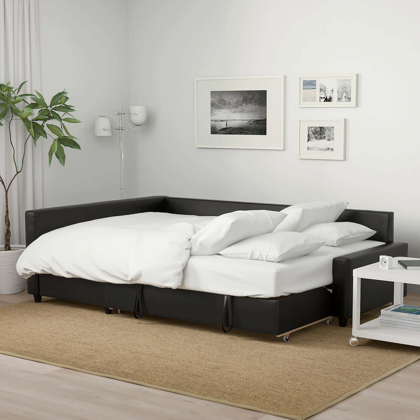 IKEA FRIHETEN Sleeper Sectional,3 Seat W/storage Bomstad Black - Image 4