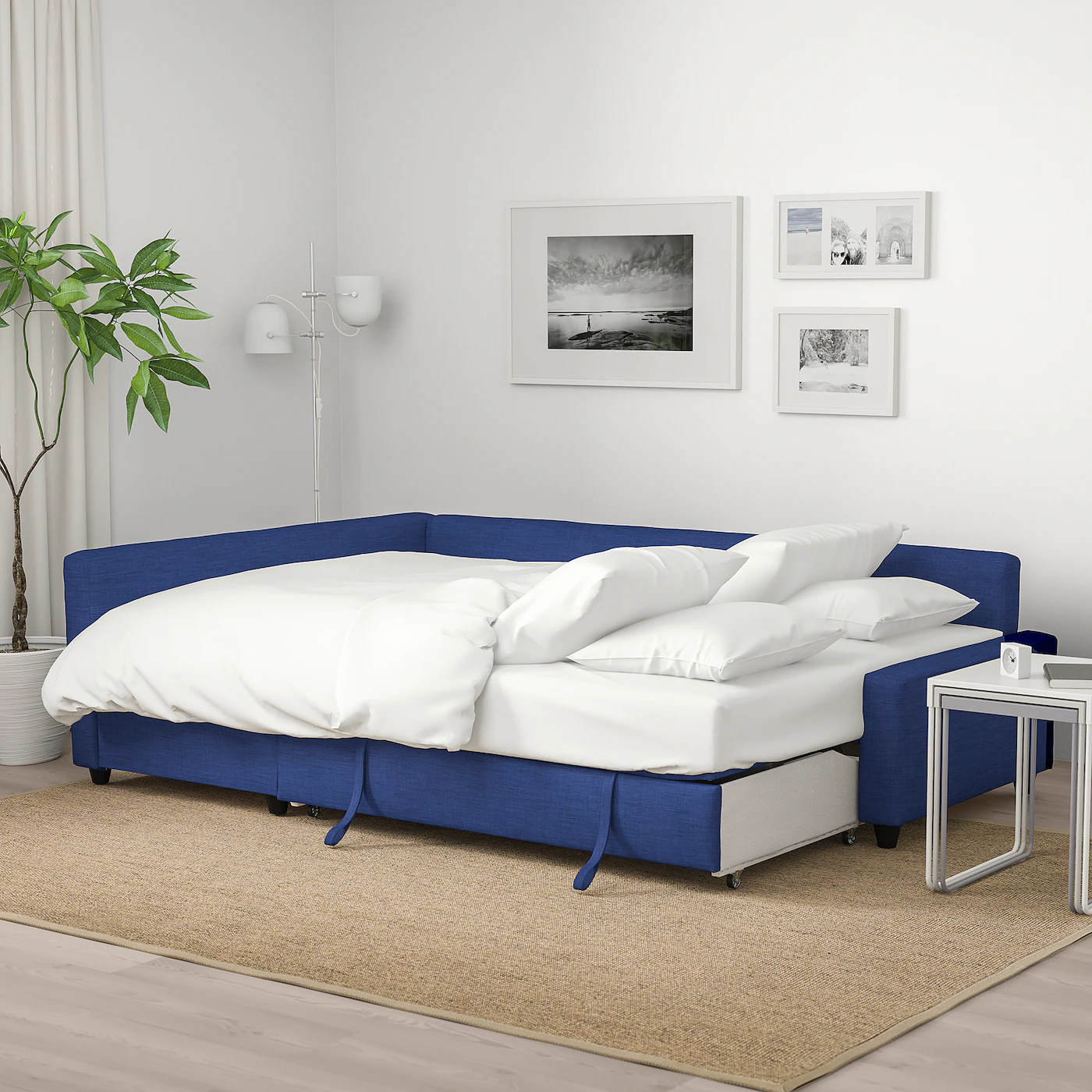 IKEA FRIHETEN Sleeper Sectional,3 Seat W/storage Skiftebo Blue - Image 4