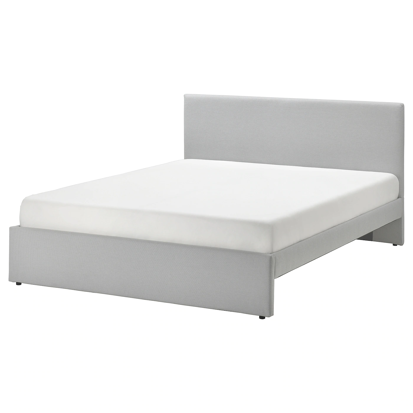 IKEA GLADSTAD Upholstered Bed Frame Kabusa Light Gray Full