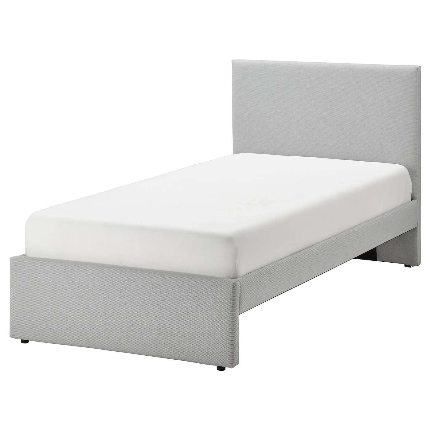 IKEA GLADSTAD Upholstered Bed Frame Kabusa Light Gray Twin