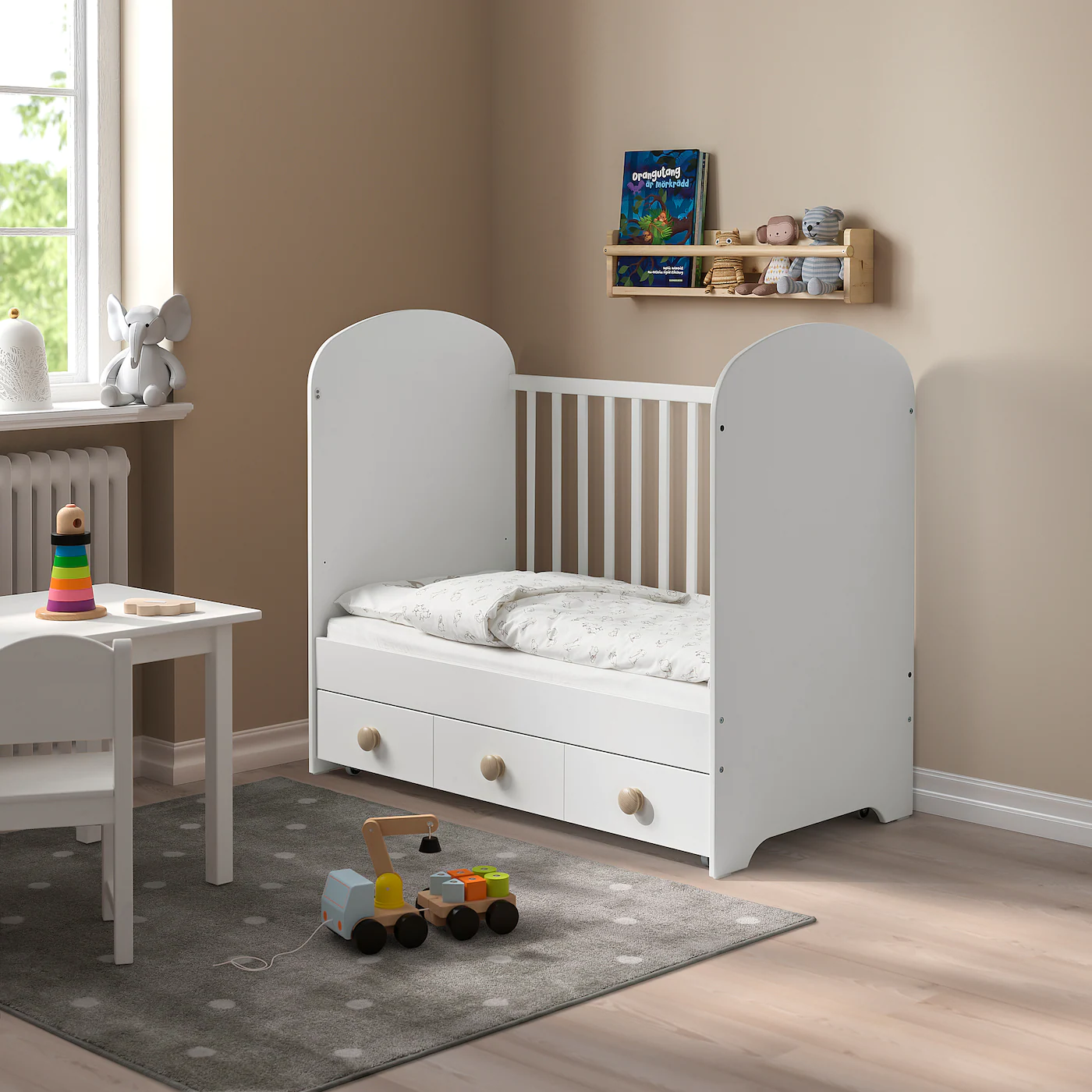 IKEA GONATT Crib With Drawer White 27 1/2x52 " - Image 4