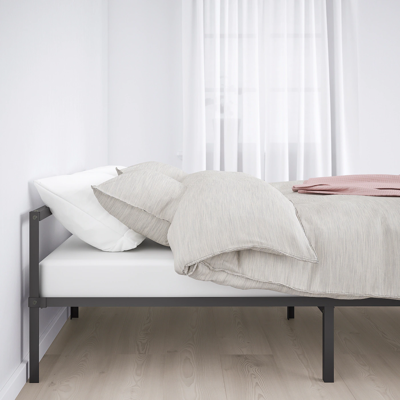 IKEA GRIMSBU Bed Frame Gray/Luröy Queen - Image 3