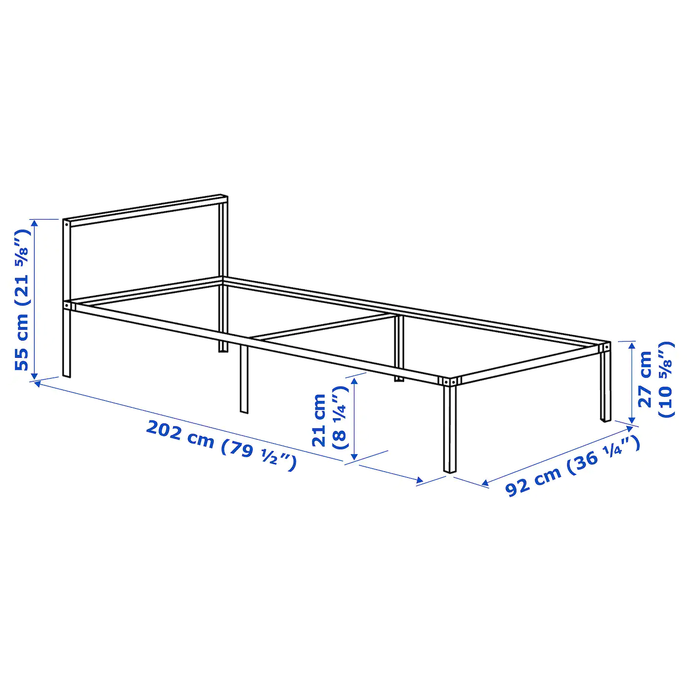 IKEA GRIMSBU Bed Frame White/Luröy Twin - Image 5