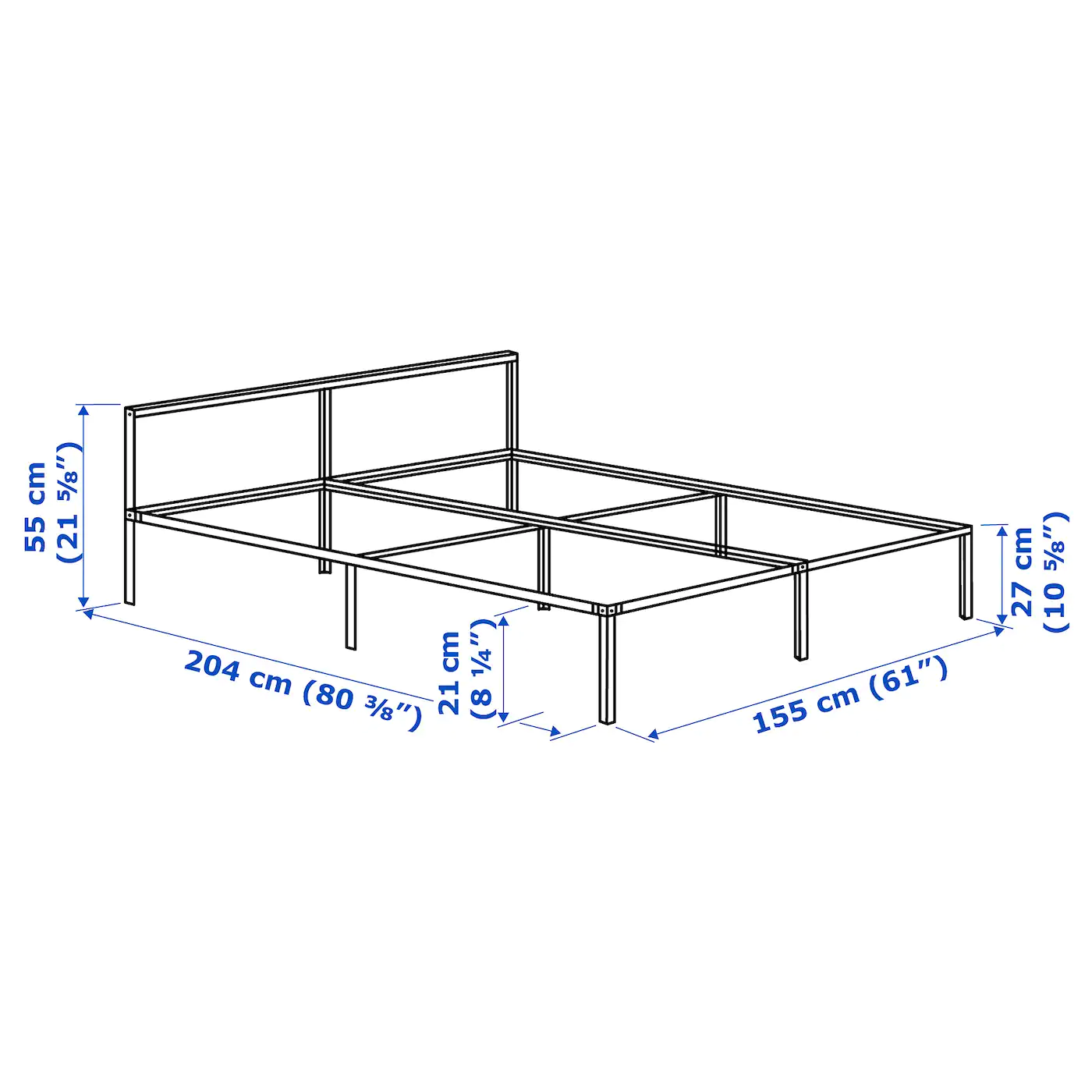 IKEA GRIMSBU Bed Frame White/Luröy Queen - Image 5