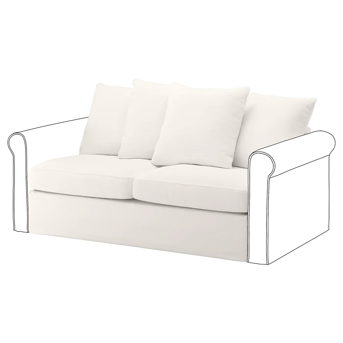 IKEA HÄRLANDA Loveseat Sleeper Section Inseros White