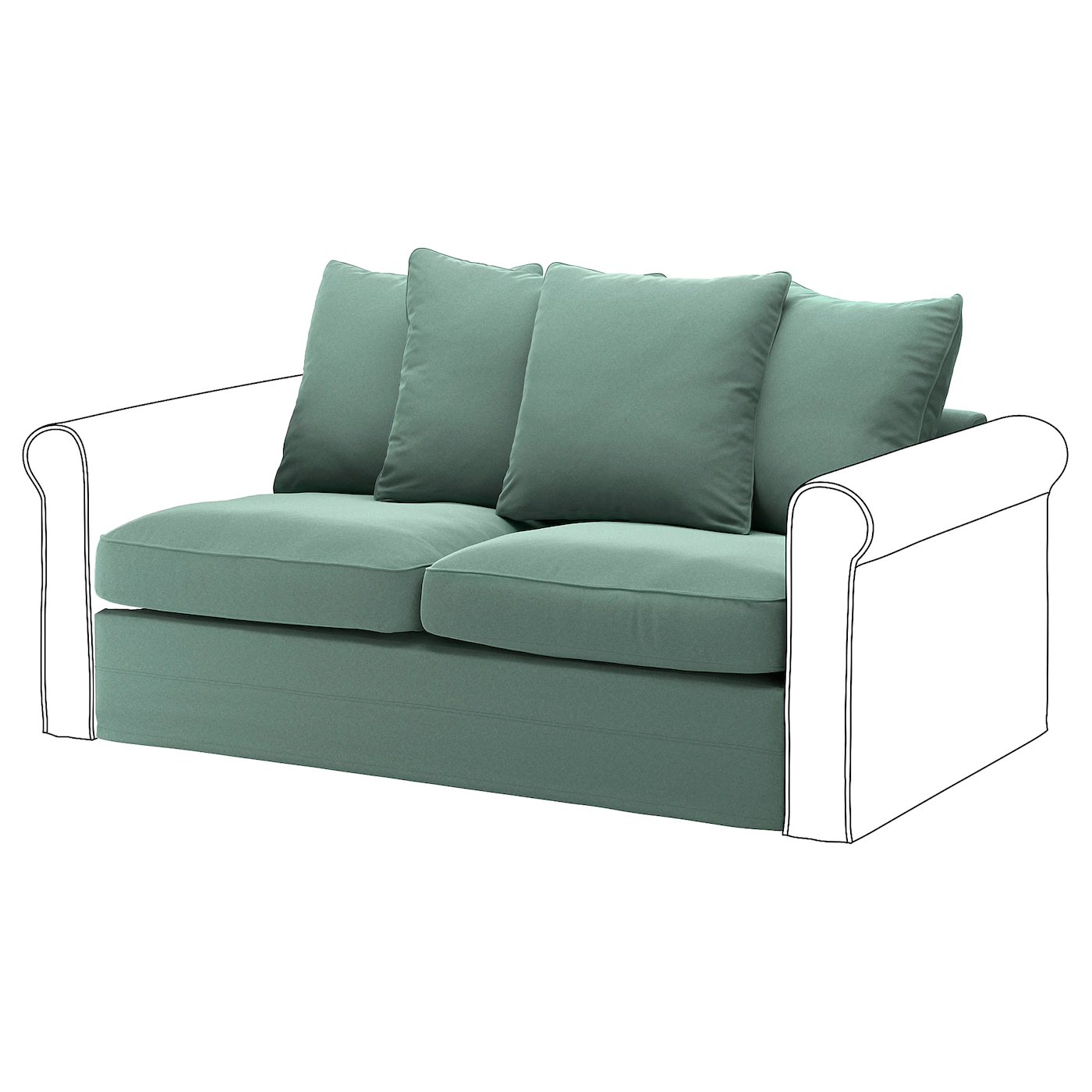 IKEA HÄRLANDA Loveseat Sleeper Section Ljungen Light Green