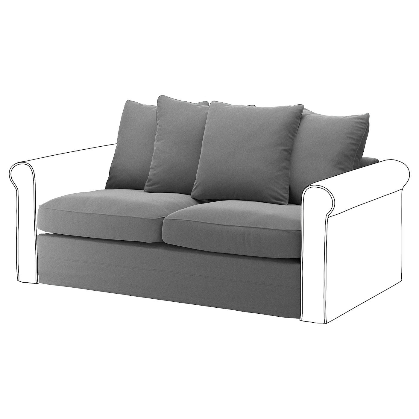 IKEA HÄRLANDA Loveseat Sleeper Section Ljungen Medium Gray