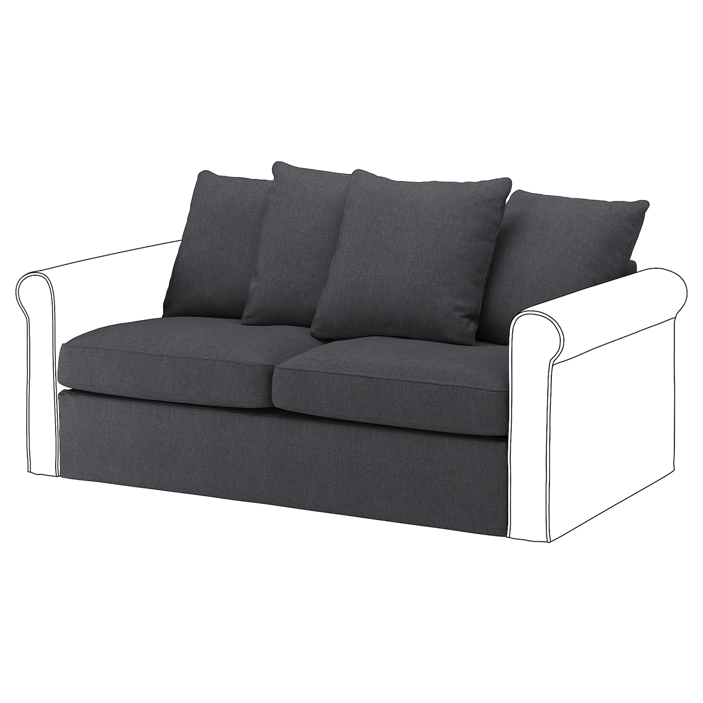 IKEA HÄRLANDA Loveseat Sleeper Section Sporda Dark Gray
