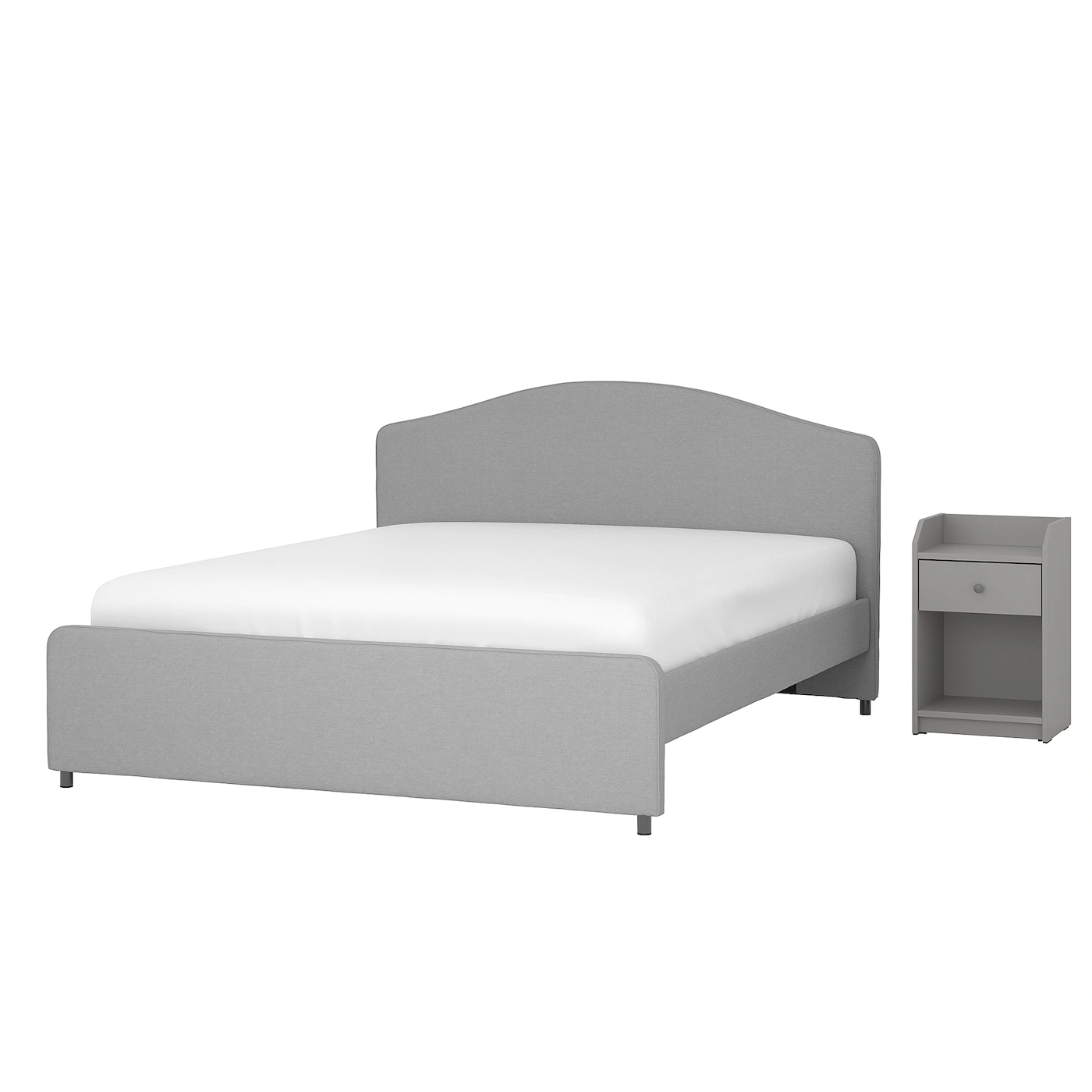 IKEA HAUGA Bedroom Furniture, Set Of 2 Vissle Gray Queen