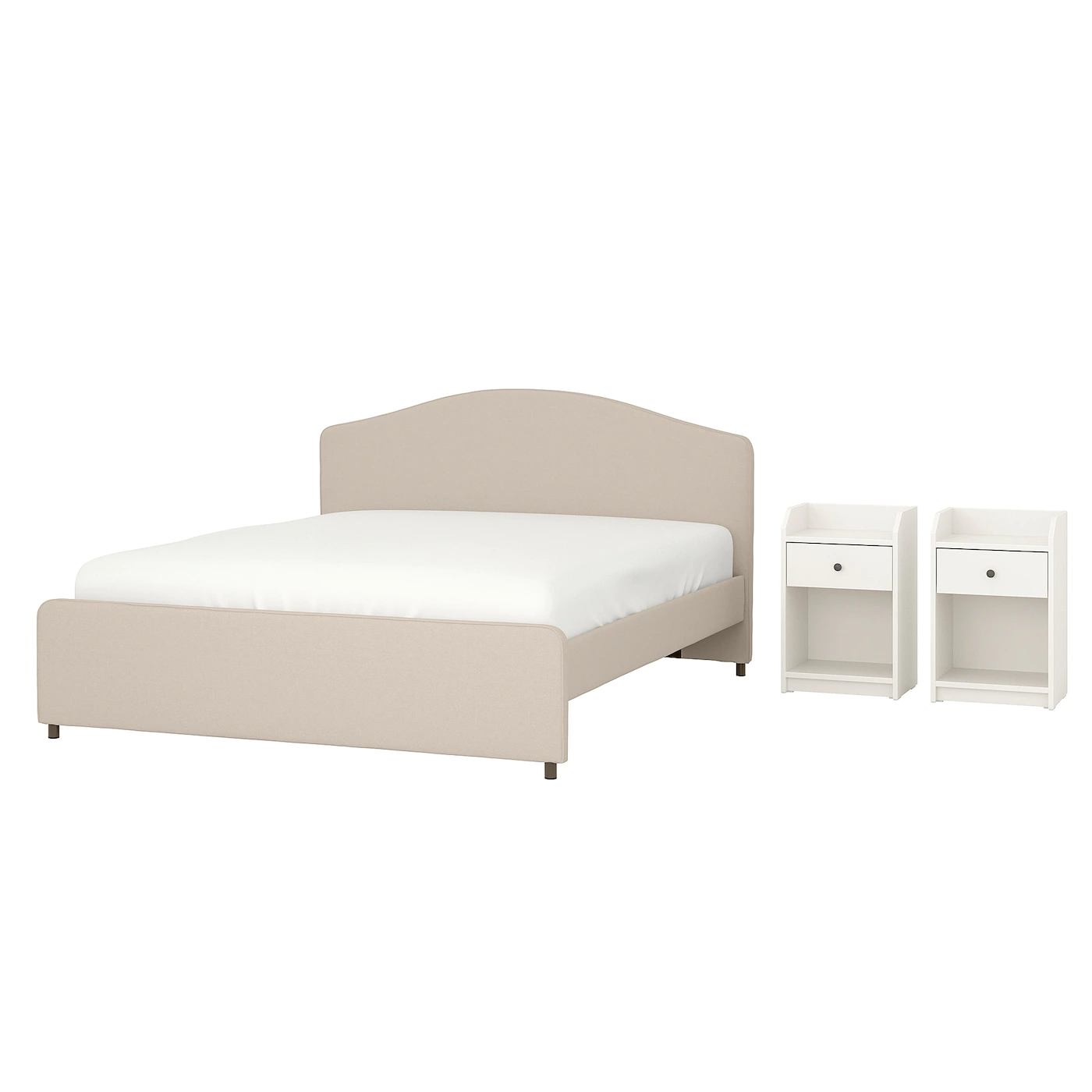 IKEA HAUGA Bedroom Furniture, Set Of 3 Lofallet Beige/white Queen
