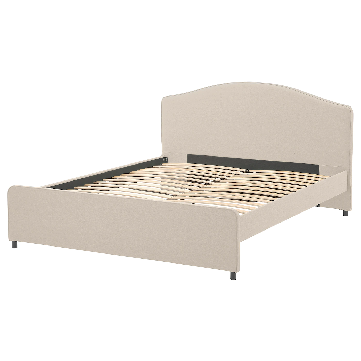IKEA HAUGA Upholstered Bed Frame Lofallet Beige Queen - Image 6