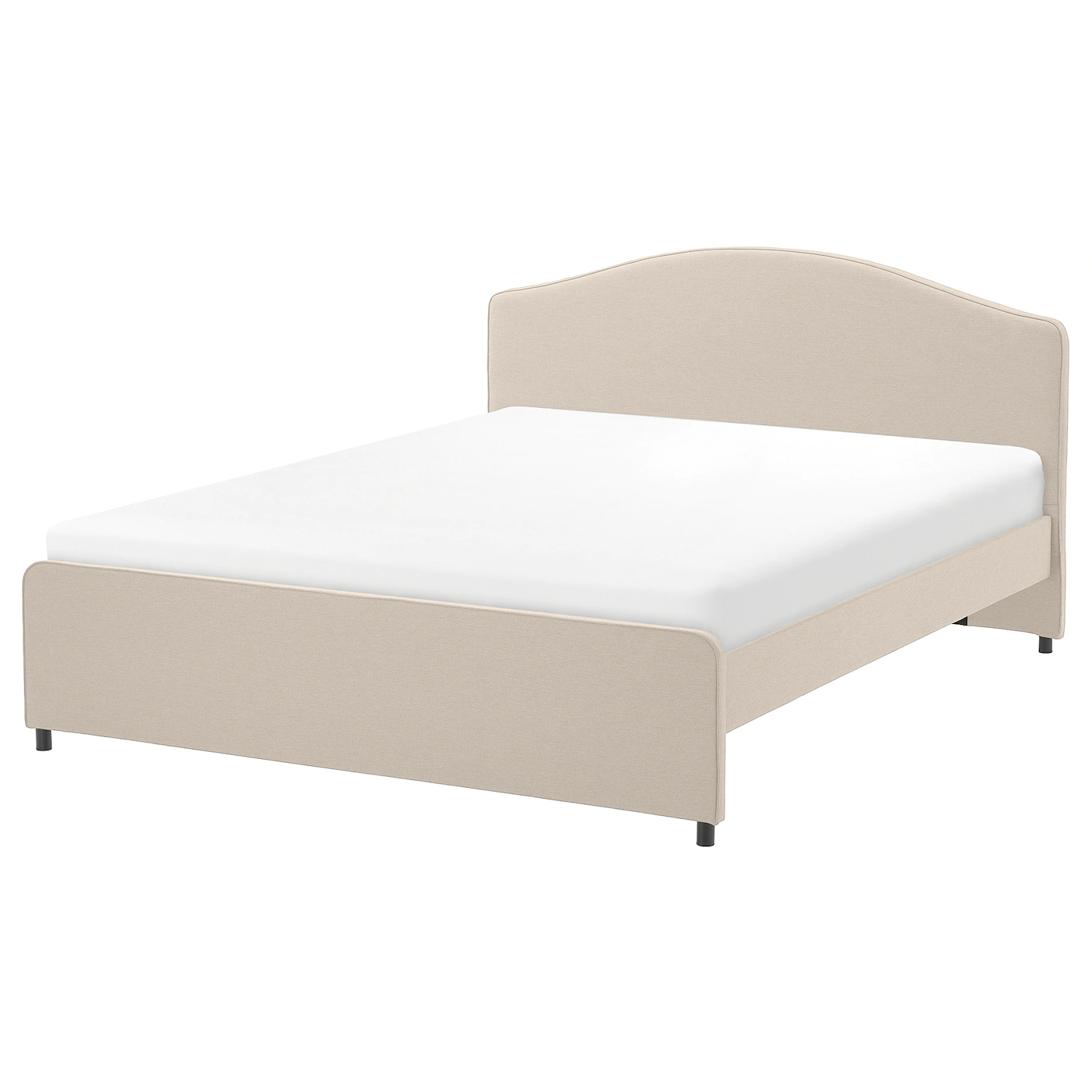 IKEA HAUGA Upholstered Bed Frame Lofallet Beige Queen