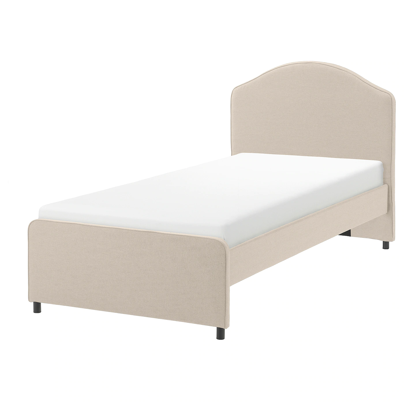 IKEA HAUGA Upholstered Bed Frame Lofallet Beige Twin