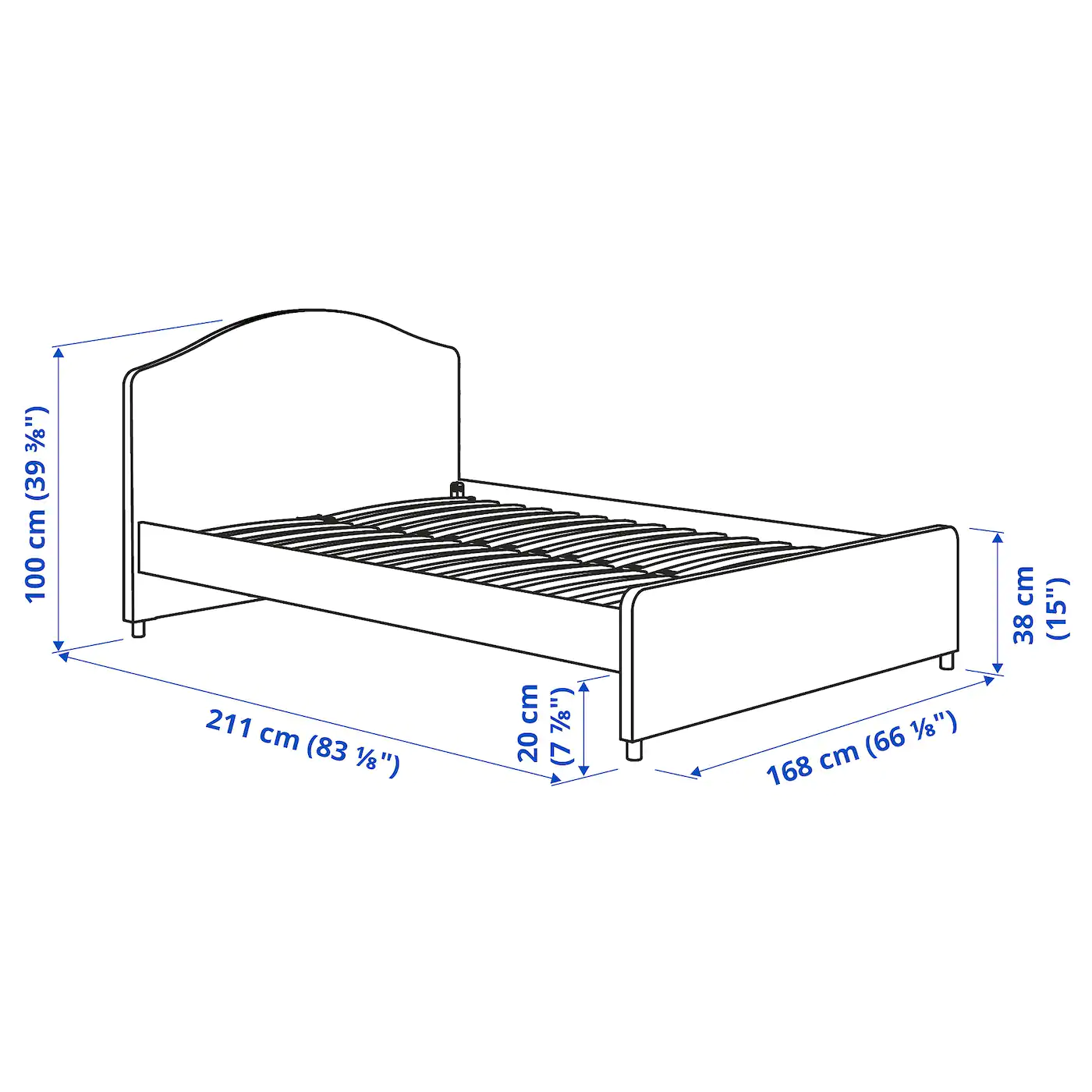 IKEA HAUGA Upholstered Bed Frame Lofallet Beige Queen - Image 7
