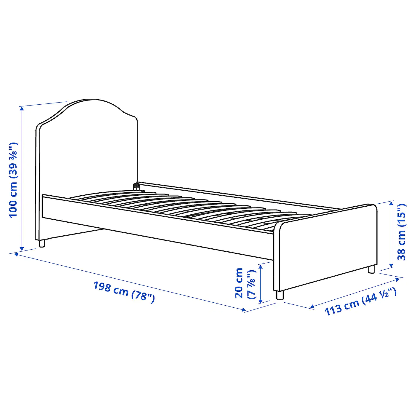IKEA HAUGA Upholstered Bed Frame Lofallet Beige Twin - Image 7