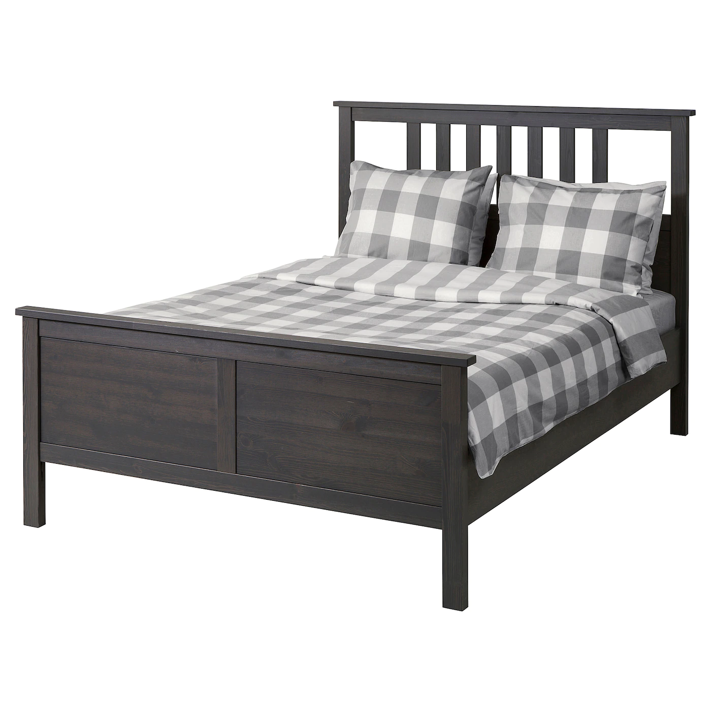 IKEA HEMNES Bed Frame Dark Gray Stained/Lönset Full/Double