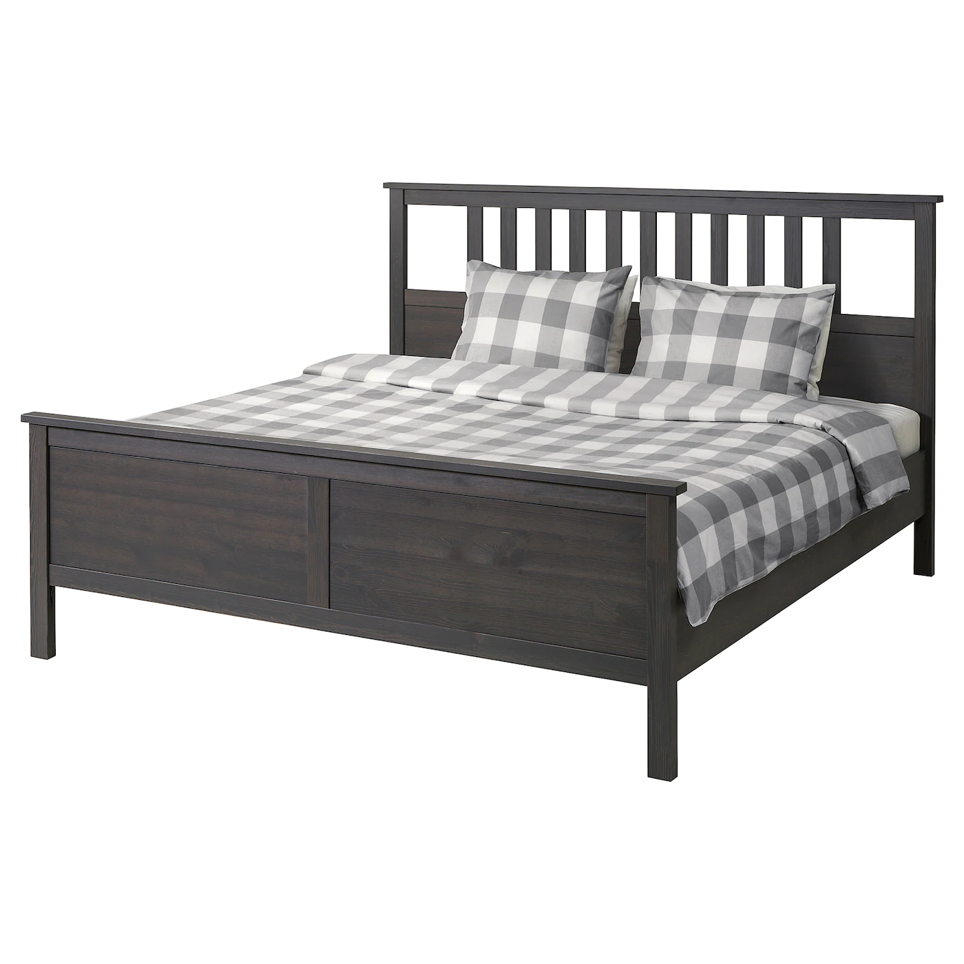 IKEA HEMNES Bed Frame Dark Gray Stained/Luröy King