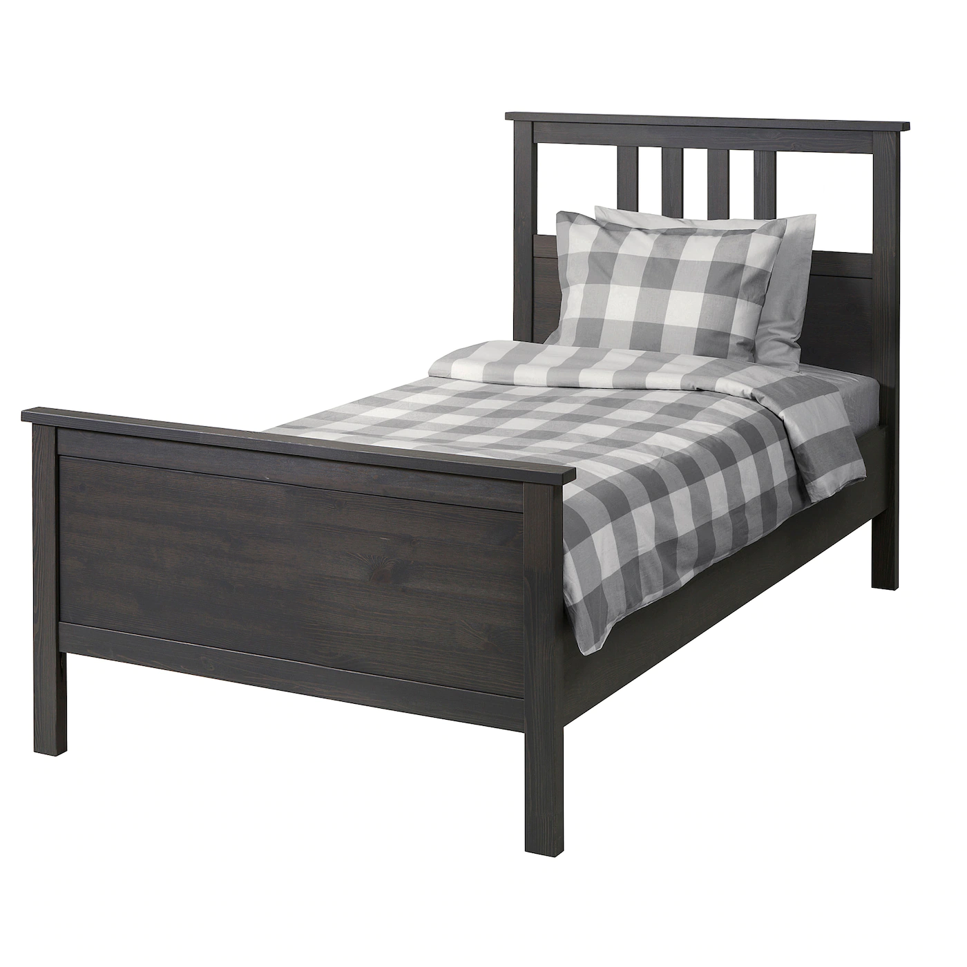 IKEA HEMNES Bed Frame Dark Gray Stained/Luröy Twin