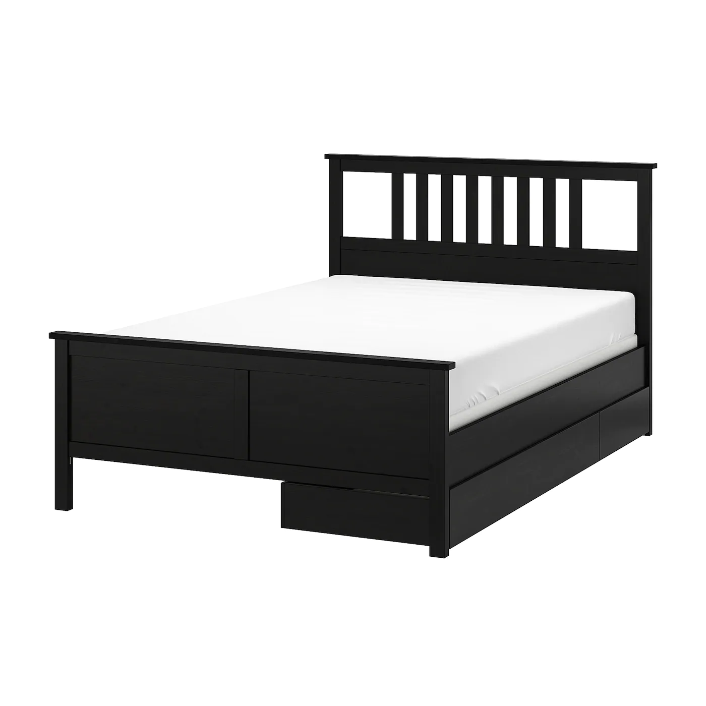 IKEA HEMNES Bed Frame With 2 Storage Boxes Blackbrown/Espevär King