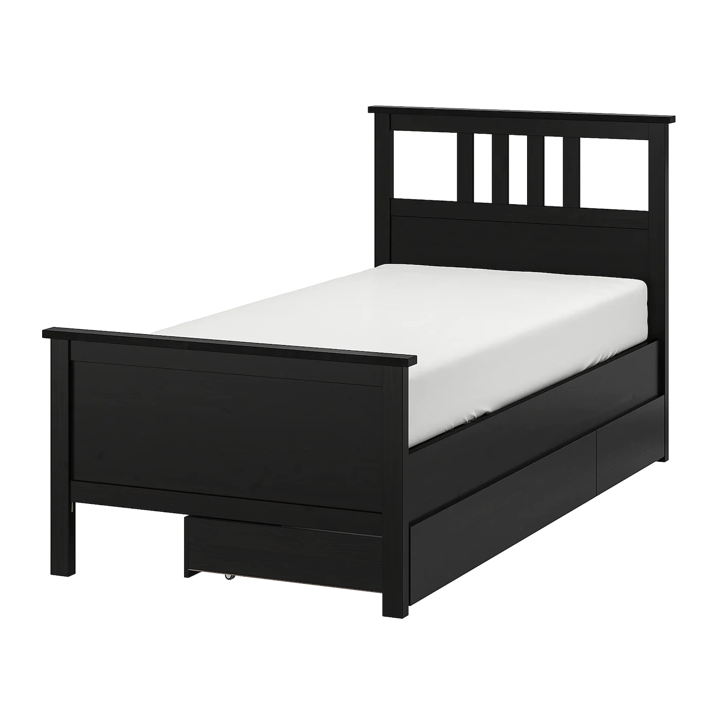 IKEA HEMNES Bed Frame With 2 Storage Boxes Blackbrown/Espevär Twin - Image 7