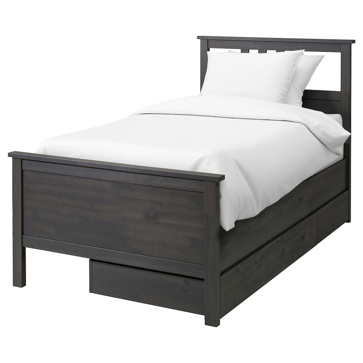 IKEA HEMNES Bed Frame With 2 Storage Boxes Blackbrown/Espevär Twin - Image 9