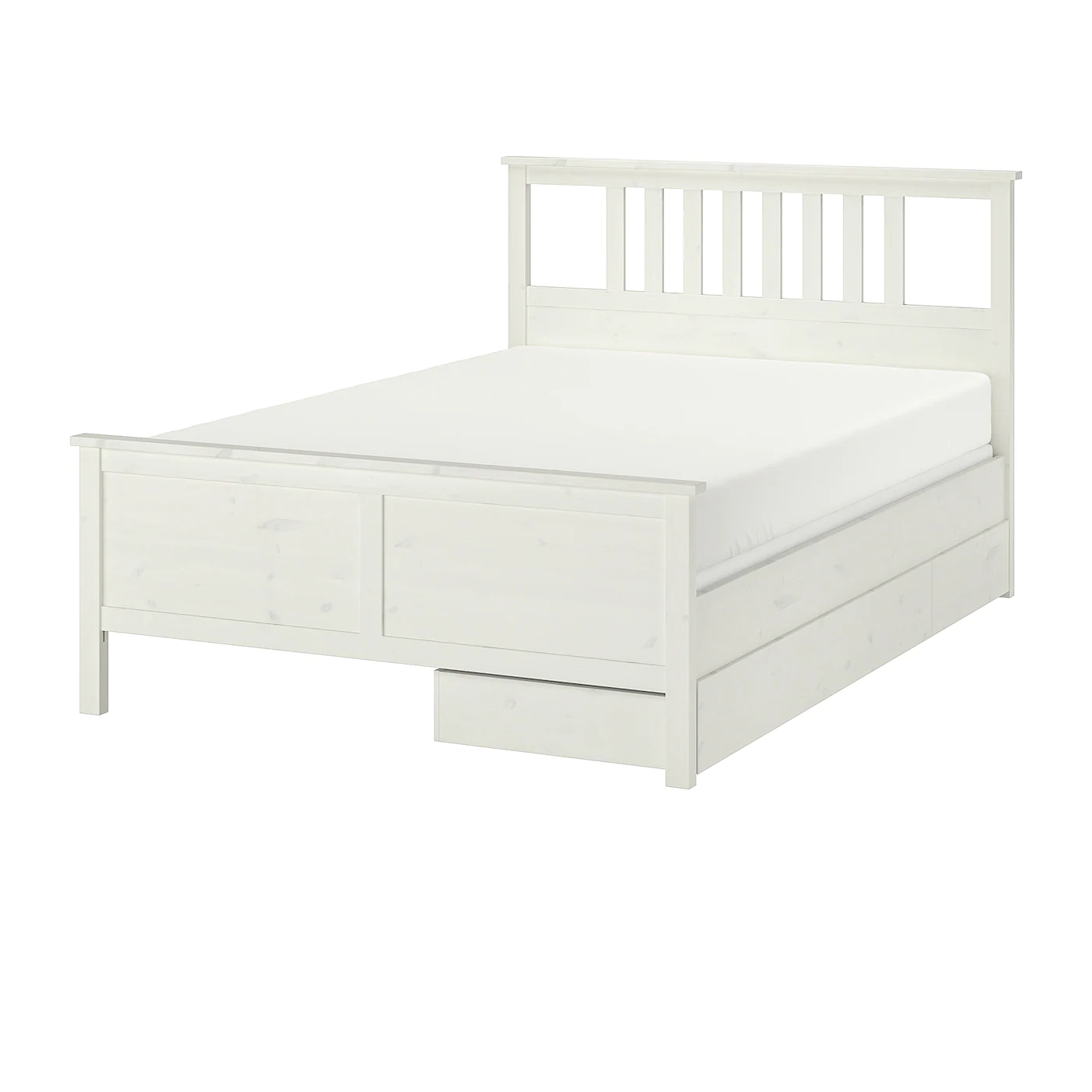 IKEA HEMNES Bed Frame With 2 Storage Boxes White Stain/Espevär Queen