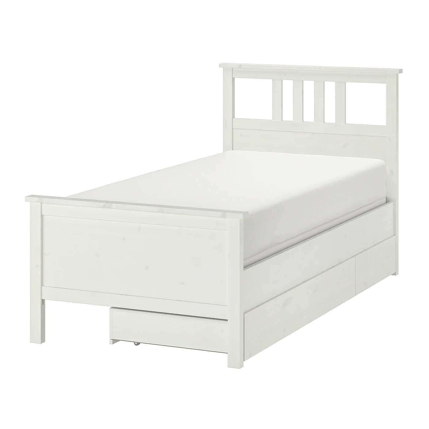 IKEA HEMNES Bed Frame With 2 Storage Boxes White Stain/Espevär Twin