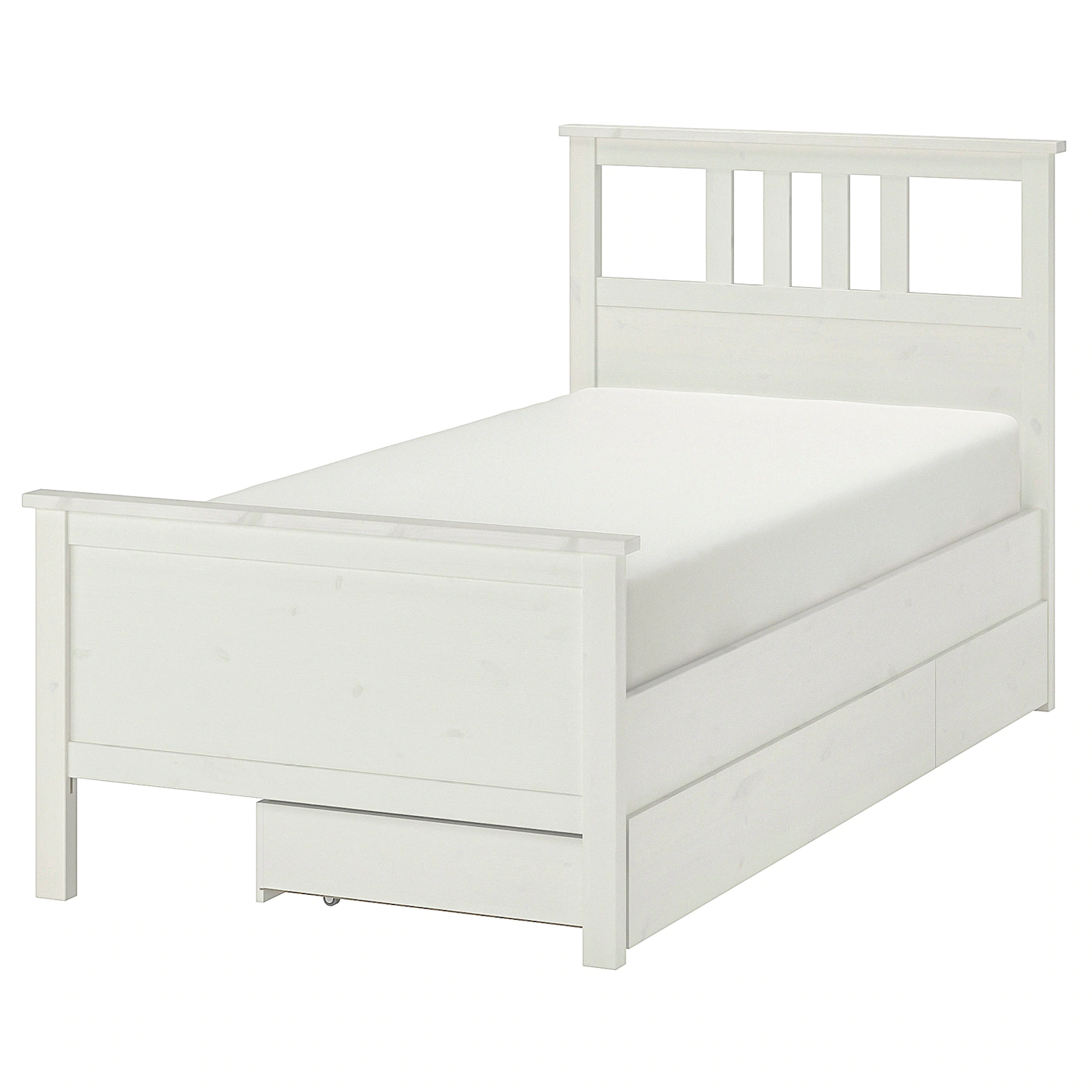 IKEA HEMNES Bed Frame With 2 Storage Boxes White Stain/Lönset Twin - Image 6