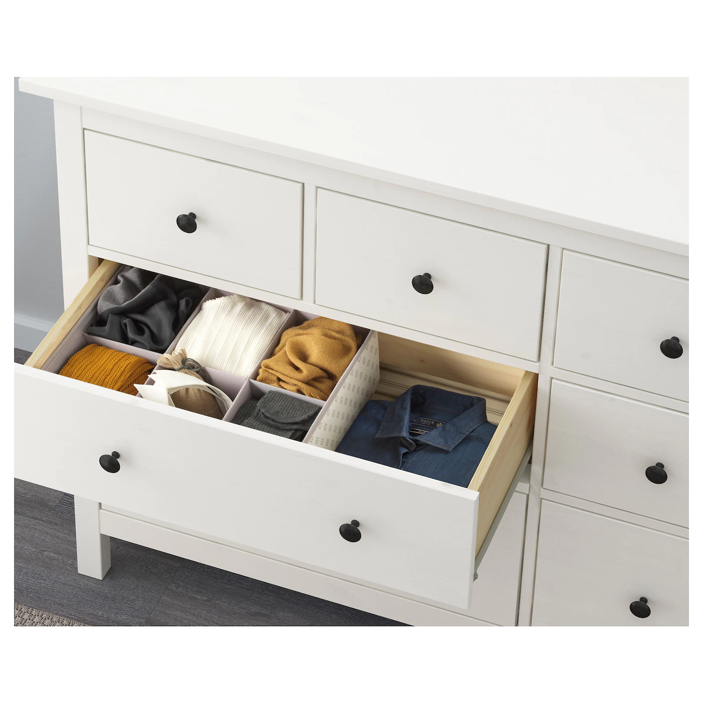 IKEA HEMNES Bedroom Furniture, Set Of 3 White Stain Twin - Image 6