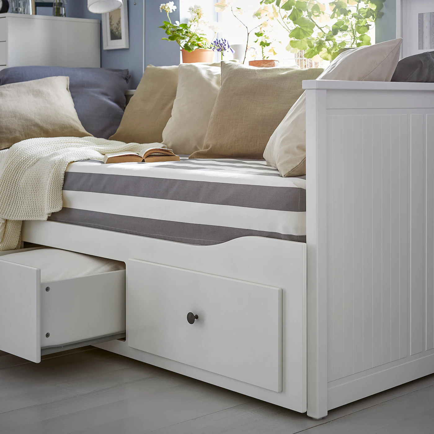 IKEA HEMNES Bedroom Furniture, Set Of 3 White Stain Twin - Image 3