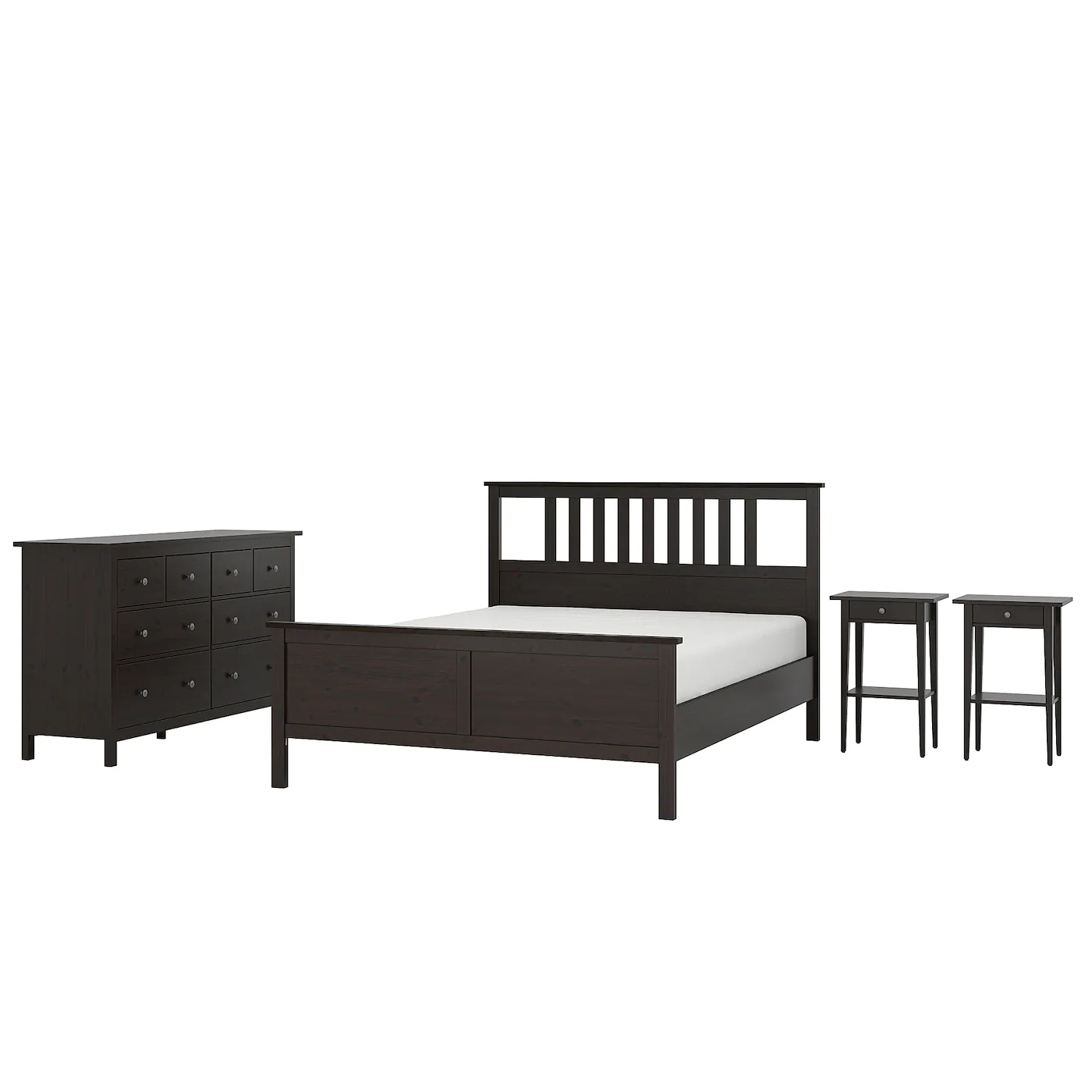 IKEA HEMNES Bedroom Furniture, Set Of 4 Blackbrown King