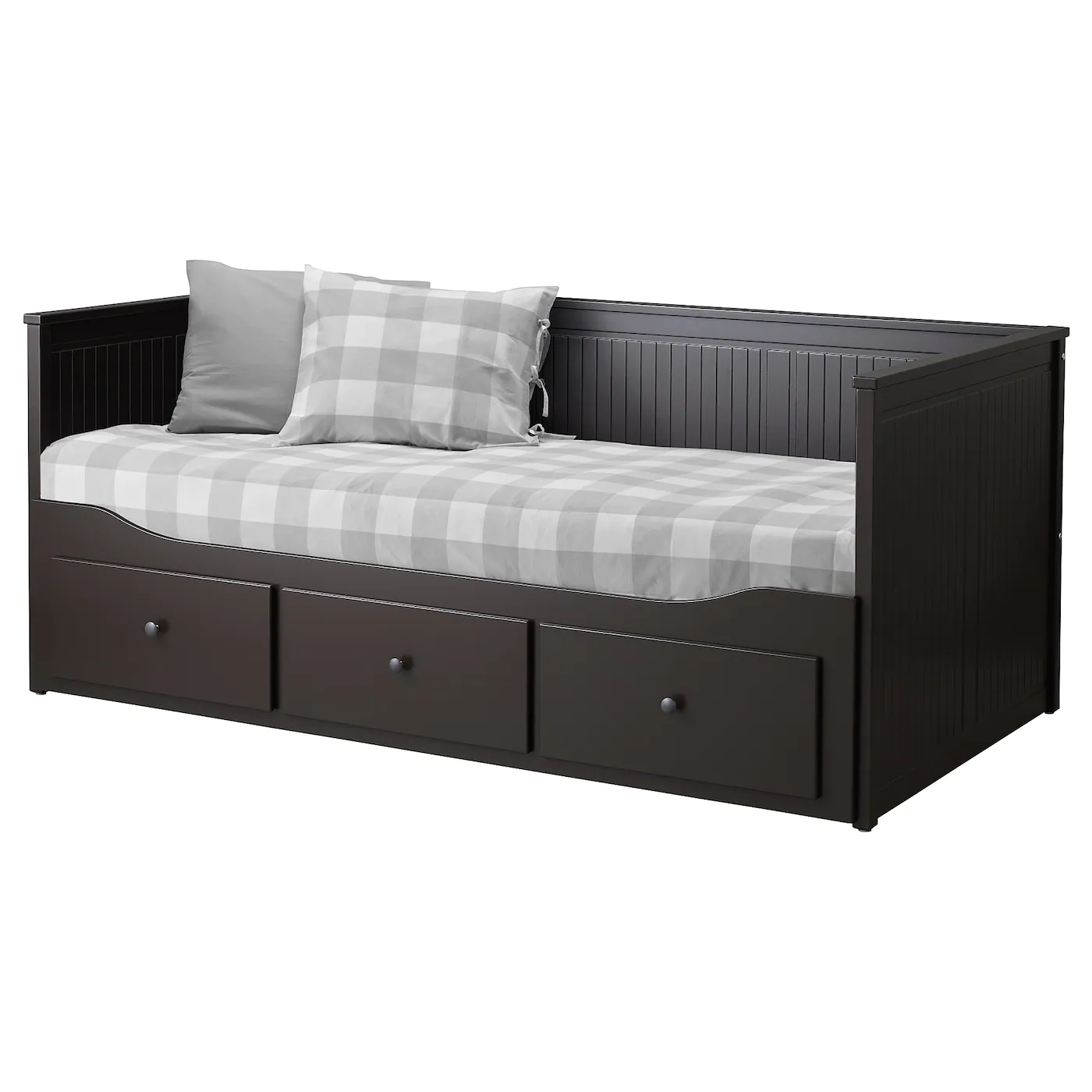 IKEA HEMNES Daybed With 3 Drawers/2 Mattresses Blackbrown/Vannareid Medium Firm Twin