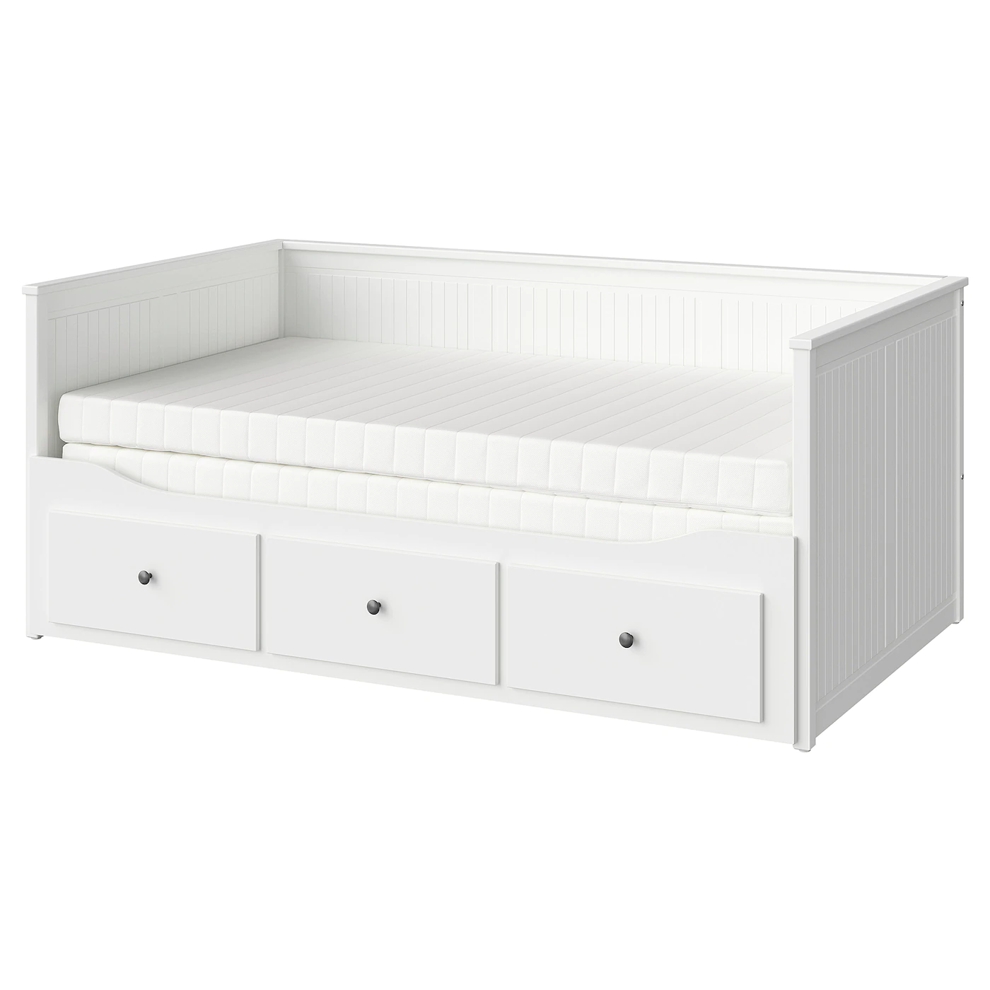 IKEA HEMNES Daybed With 3 Drawers/2 Mattresses White/Meistervik Firm Twin