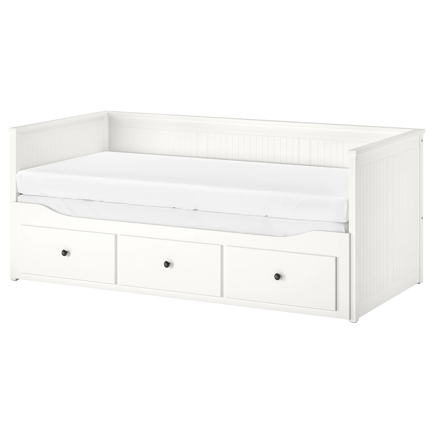 IKEA HEMNES Daybed With 3 Drawers/2 Mattresses White/Minnesund Firm Twin