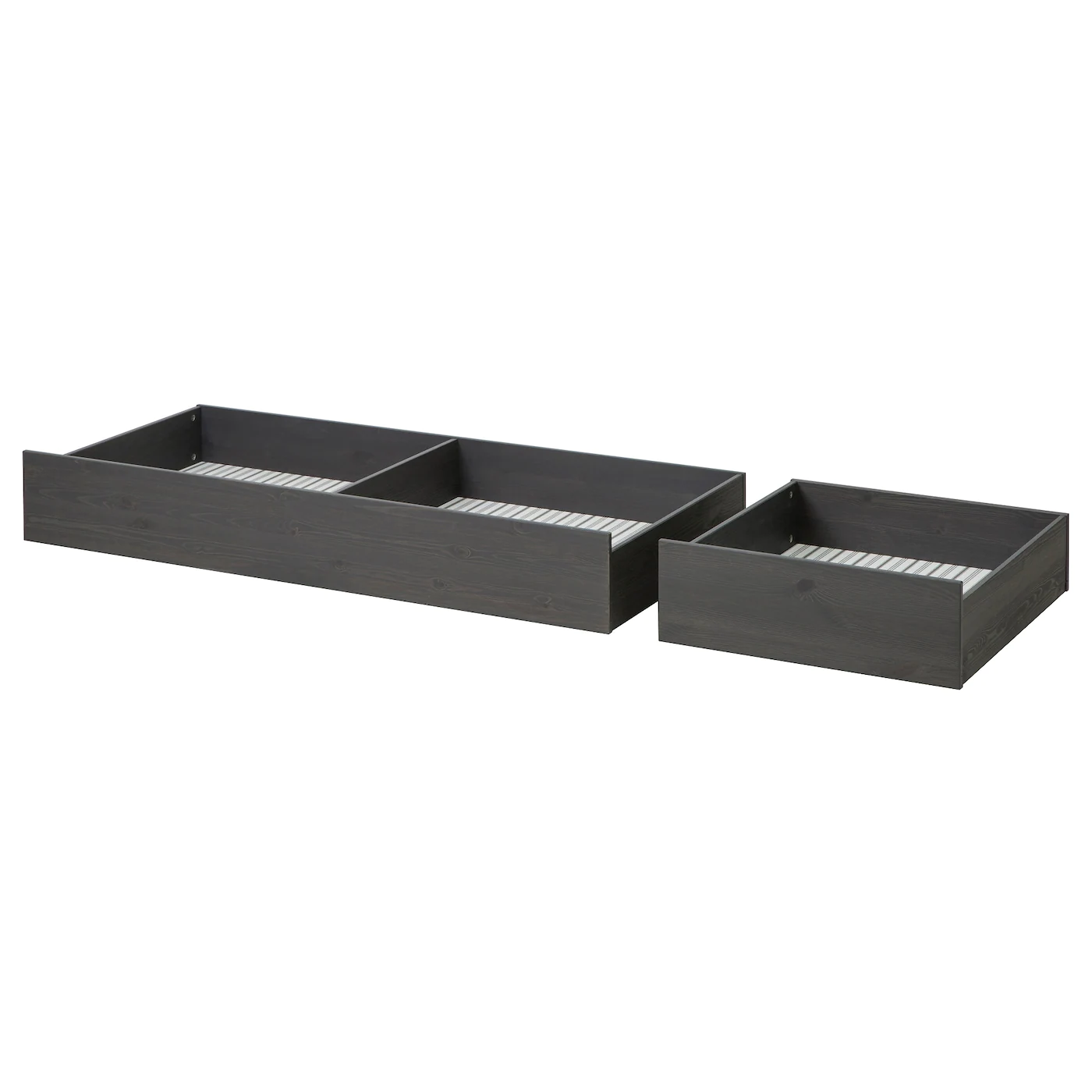 IKEA HEMNES Underbed Storage Box, Set Of 2 Dark Gray Stained Queen/King
