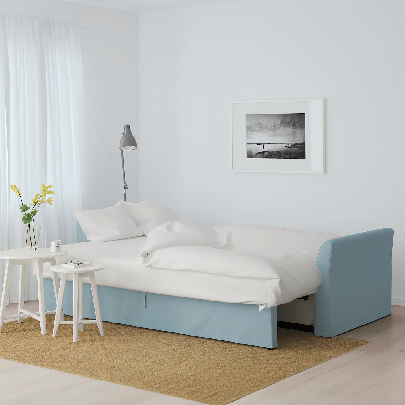 IKEA HOLMSUND Sleeper Sofa Orrsta Light Blue - Image 4
