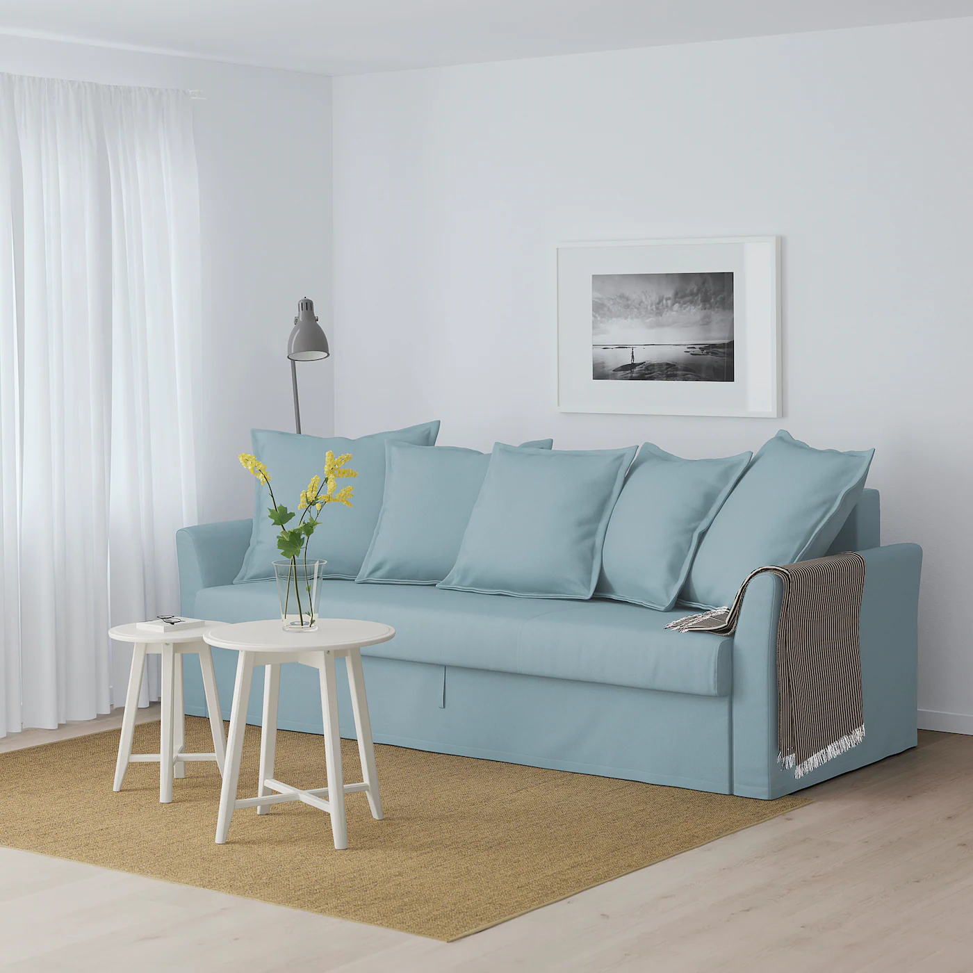 IKEA HOLMSUND Sleeper Sofa Orrsta Light Blue - Image 3