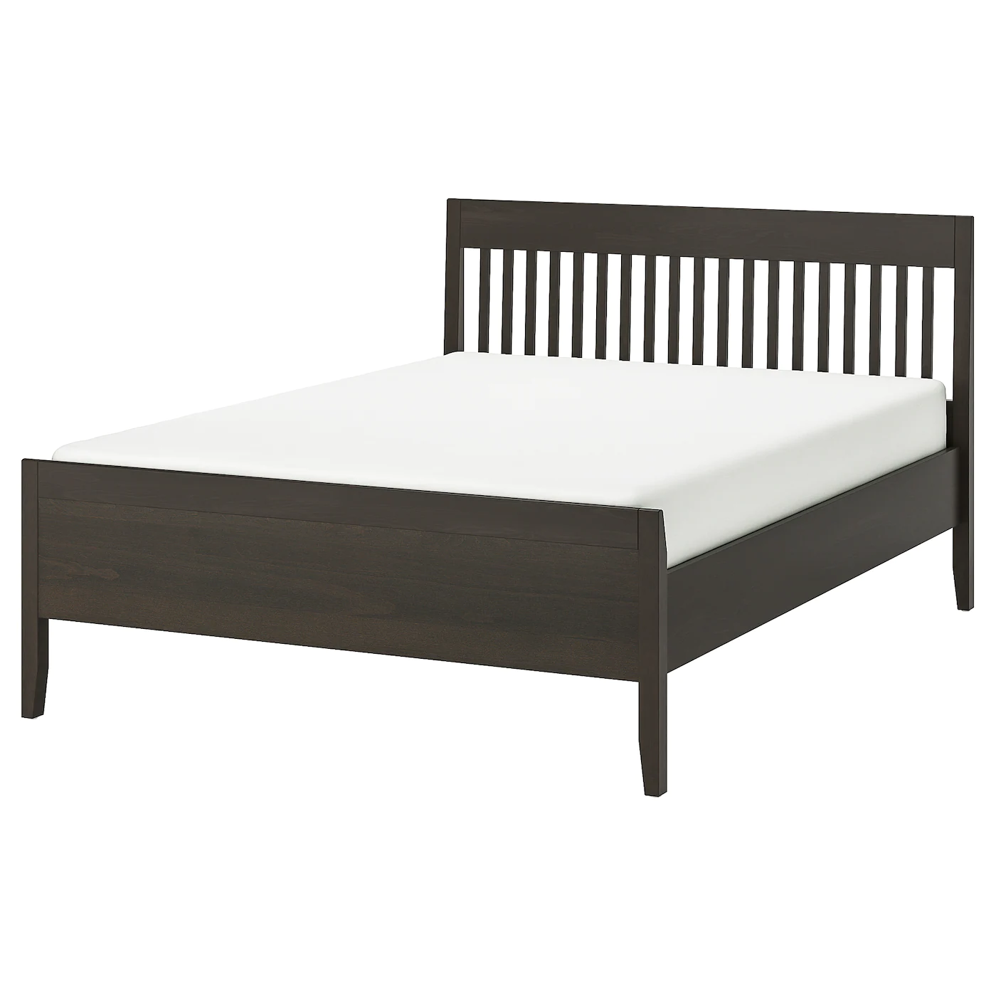 IKEA IDANÄS Bed Frame Dark Brown/Luröy Queen White