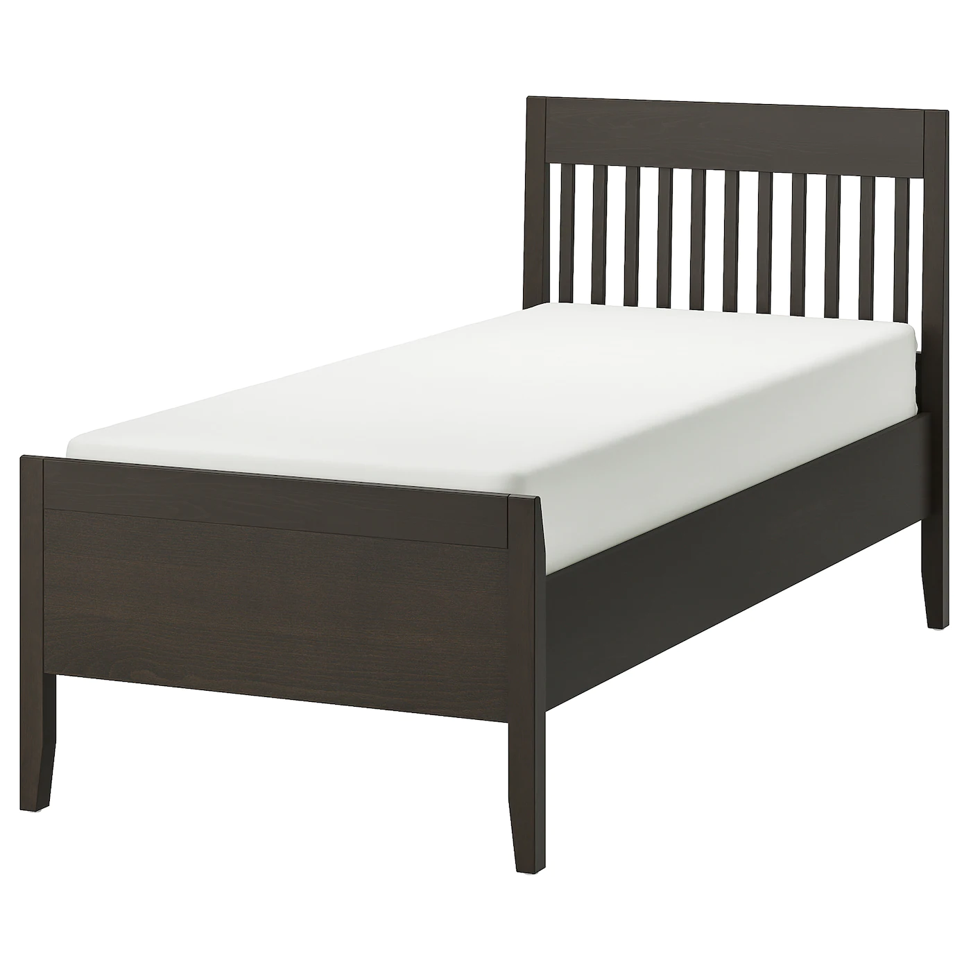 IKEA IDANÄS Bed Frame Dark Brown/Luröy Twin White